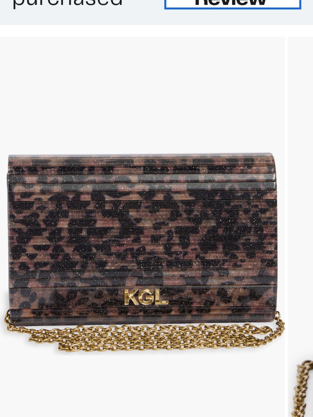 Kurt Geiger Leopard Print Crossbody with Gold Chain